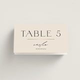 "Modernist Monogram" - Place Cards in Latte by Christie Garcia - Folded with Free Guest Printing
