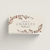 "Trailing Vines" - Place Cards in Almond by Erin L. Wilson - Folded with Free Guest Printing