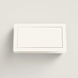 "Framed Monogram" - Place Cards in Silk by Kelly Schmidt - Blank front
