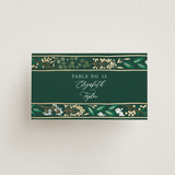 "Illuminated Storybook" - Place Cards in Evergreen by Alethea and Ruth - Front with Free Guest Printing