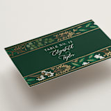 "Illuminated Storybook" - Place Cards in Evergreen by Alethea and Ruth - Detail