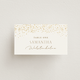 "Effervescent" - Place Cards in Dove by Meggy Masters - Front with Free Guest Printing