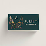 "Autumnal Arch" - Place Cards in Deep Sea by Erin German - Folded with Free Guest Printing