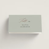 "Gilded Script" - Place Cards in Sage by Angela Thompson - Folded with Free Guest Printing