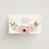 "Timeless Blooms" - Place Cards in Peony by Susan Moyal - Front with Free Guest Printing