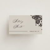 "Bouquet Toss" - Place Cards in Smoke by Robert and Stella - Front with Free Guest Printing