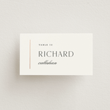"Understated Elegance" - Place Cards in Cotton by Stacey Meacham - Front with Free Guest Printing