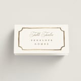 "Monogram in Leaves" - Place Cards in Pearl by Leah Bisch - Folded with Free Guest Printing