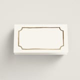 "Monogram in Leaves" - Place Cards in Pearl by Leah Bisch - Blank front