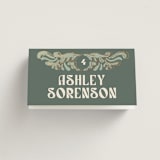 "Nouveau Frame" - Place Cards in Sage by GeekInk Design - Folded with Free Guest Printing