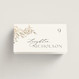 "KEIRAH" - Place Cards in Pearl by Melanie Kosuge - Folded with Free Guest Printing