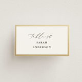 "Classic Love" - Place Cards in Vanilla by Susan Moyal - Front with Free Guest Printing
