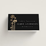 "Nouveau flowers" - Place Cards in Onyx by Ana de Sousa - Folded with Free Guest Printing