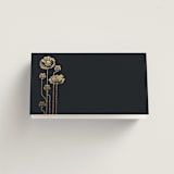 "Nouveau flowers" - Place Cards in Navy by Ana de Sousa - Blank front