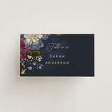 "After Midnight" - Place Cards in Jewel by Susan Moyal - Front with Free Guest Printing