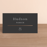 "Finley" - Place Cards in Graphite by Kristie Kern - Front with Free Guest Printing