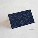 "Botanical Ampersand" - Place Cards in Navy by Hooray Creative - Folded Back of Card
