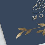 "Botanical Ampersand" - Place Cards in Navy by Hooray Creative - Detail