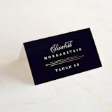 "Modern Deco" - Place Cards in Midnight by Hooray Creative - Folded with Free Guest Printing