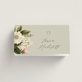 "Floral Tribute" - Place Cards in Moss by Chris Griffith - Folded with Free Guest Printing