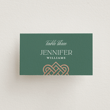 "Celtic Love Knot" - Place Cards in Clover by Kerry Doyle - Front with Free Guest Printing