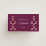 "Zardozi" - Place Cards in Amethyst by Mansi Verma - Front with Free Guest Printing