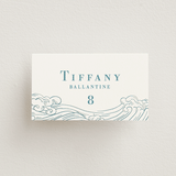 "waves" - Place Cards in Aqua by Jessie Steury - Front with Free Guest Printing