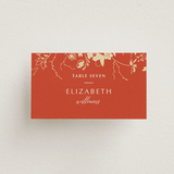 "Abstract Flora" - Place Cards in Lava by Stellax Creative - Front with Free Guest Printing