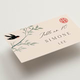 "LOVEBIRDS" - Place Cards in Cream by Elly - Detail