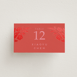 "Fiery" - Place Cards in Ruby by Ghia Designs - Front with Free Guest Printing