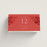 "Fiery" - Place Cards in Ruby by Ghia Designs - Folded with Free Guest Printing