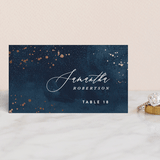 "Cosmos" - Place Cards in Midnight by Hooray Creative - Front with Free Guest Printing