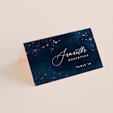 "Cosmos" - Place Cards in Midnight by Hooray Creative - Folded with Free Guest Printing