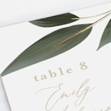 "Cascading Vine" - Place Cards in Ivory by Susan Moyal - Detail
