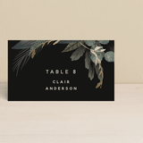 "Shades of Green" - Place Cards in Midnight by Susan Moyal - Front with Free Guest Printing