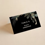 "Shades of Green" - Place Cards in Midnight by Susan Moyal - Folded with Free Guest Printing