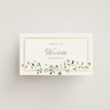 "Flowering Vine" - Place Cards in Bluebell by Everett Paper Goods - Front with Free Guest Printing