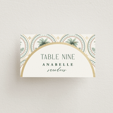 "Vintage Palms" - Place Cards in Sand by Maria Alou - Front with Free Guest Printing
