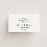 "Climbing Florals" - Place Cards in Sapphire by Olivia Raufman - Front with Free Guest Printing