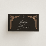 "Geometric Deco" - Place Cards in Midnight by GeekInk Design - Front with Free Guest Printing