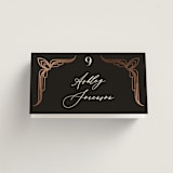 "Geometric Deco" - Place Cards in Midnight by GeekInk Design - Folded with Free Guest Printing