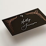 "Geometric Deco" - Place Cards in Midnight by GeekInk Design - Detail