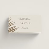 "Gilded Palm" - Place Cards in Sand by Melinda Denison - Folded with Free Guest Printing