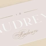 "Lovely Day" - Place Cards in Rose Quartz by Leah Bisch - Detail