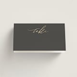 "Over Monogram" - Place Cards in Stormy by Jessica Williams - Blank front