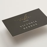 "Over Monogram" - Place Cards in Stormy by Jessica Williams - Detail