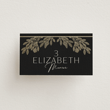 "Heirloom Branches" - Place Cards in Midnight by GeekInk Design - Front with Free Guest Printing