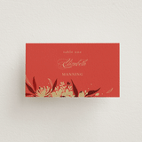 "Happiness" - Place Cards in Cherry by Shannon Chen of Four Wet Feet Studio - Front with Free Guest Printing