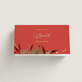 "Happiness" - Place Cards in Cherry by Shannon Chen of Four Wet Feet Studio - Folded with Free Guest Printing