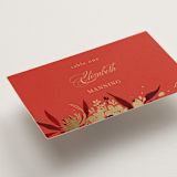 "Happiness" - Place Cards in Cherry by Shannon Chen of Four Wet Feet Studio - Detail